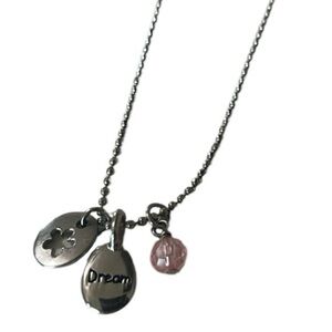 Cookie Lee Necklace Charm Pink Dream Silver